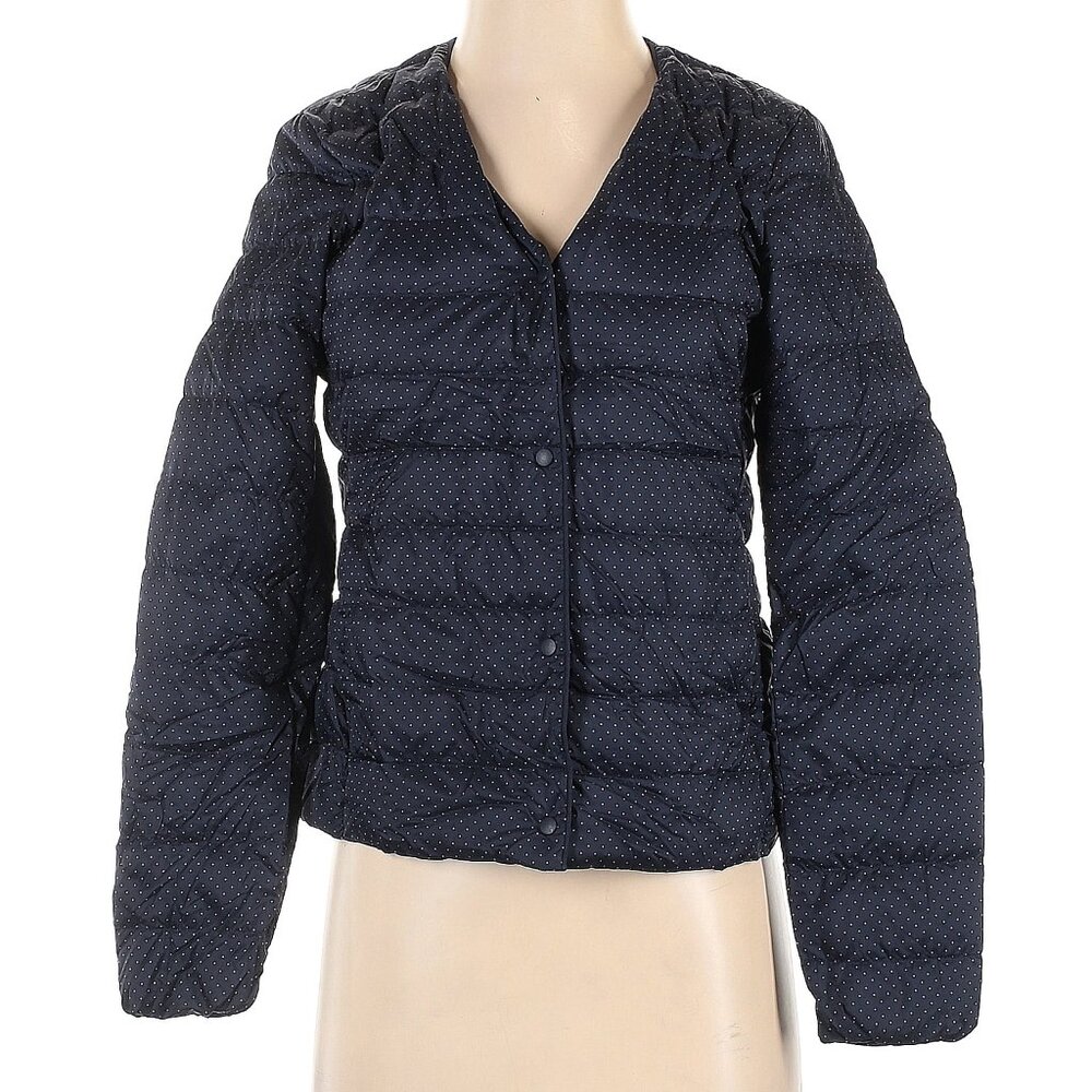 Uniqlo Ultra Light Down PuffTech Compact Jacket Navy pink Polka Dot XS like new